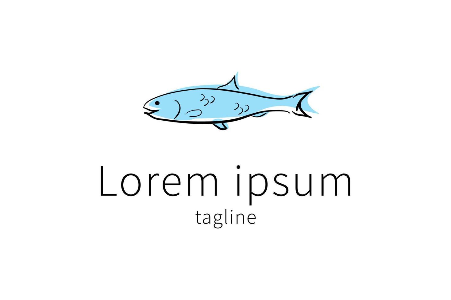 icône du logo poisson anchois vecteur