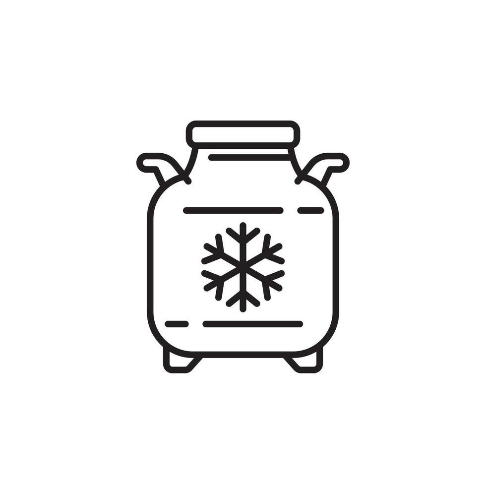 cryobanque, réservoir de stockage, icône de ligne de banque cryo vecteur