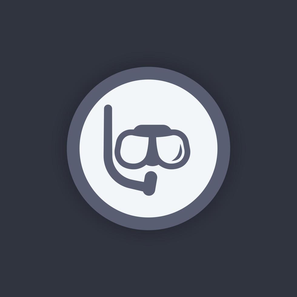 icône plate de masque de plongée, signe de plongée, illustration vectorielle vecteur