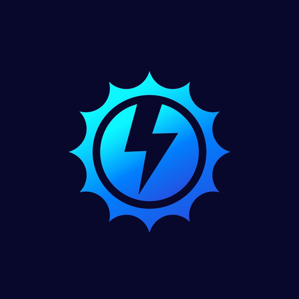 logo de l'énergie solaire, icône vectorielle vecteur