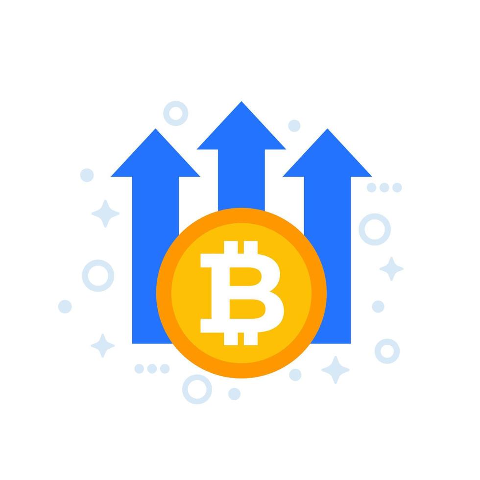 icône de croissance bitcoin, art vectoriel