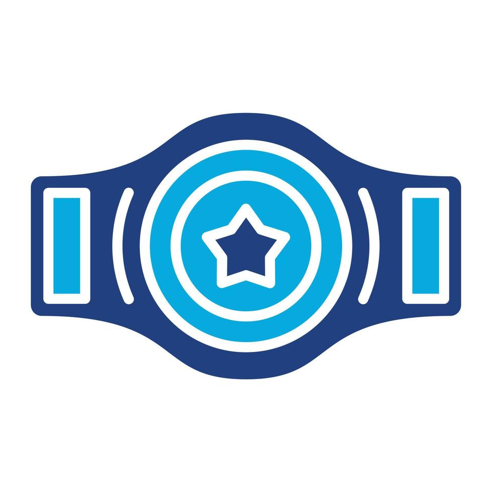 icône de deux couleurs de glyphe de ceinture de champion vecteur