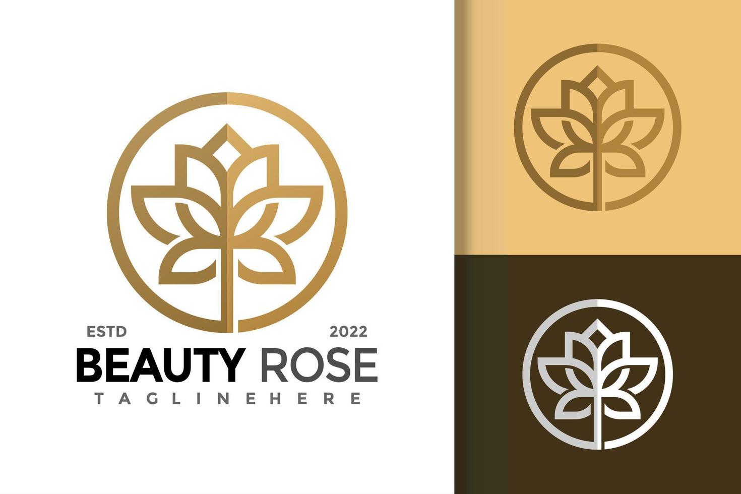 modèle de vecteur de conception de logo rose beauté de luxe