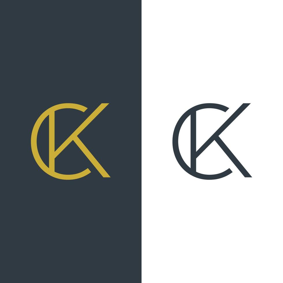 création de logo lettre initiale ck vecteur