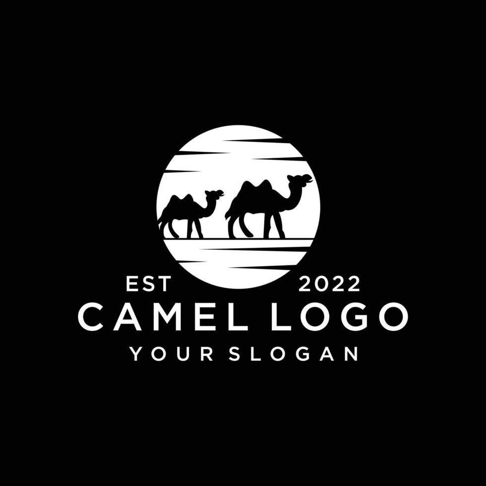 chameaux de caravane logo arabe vecteur