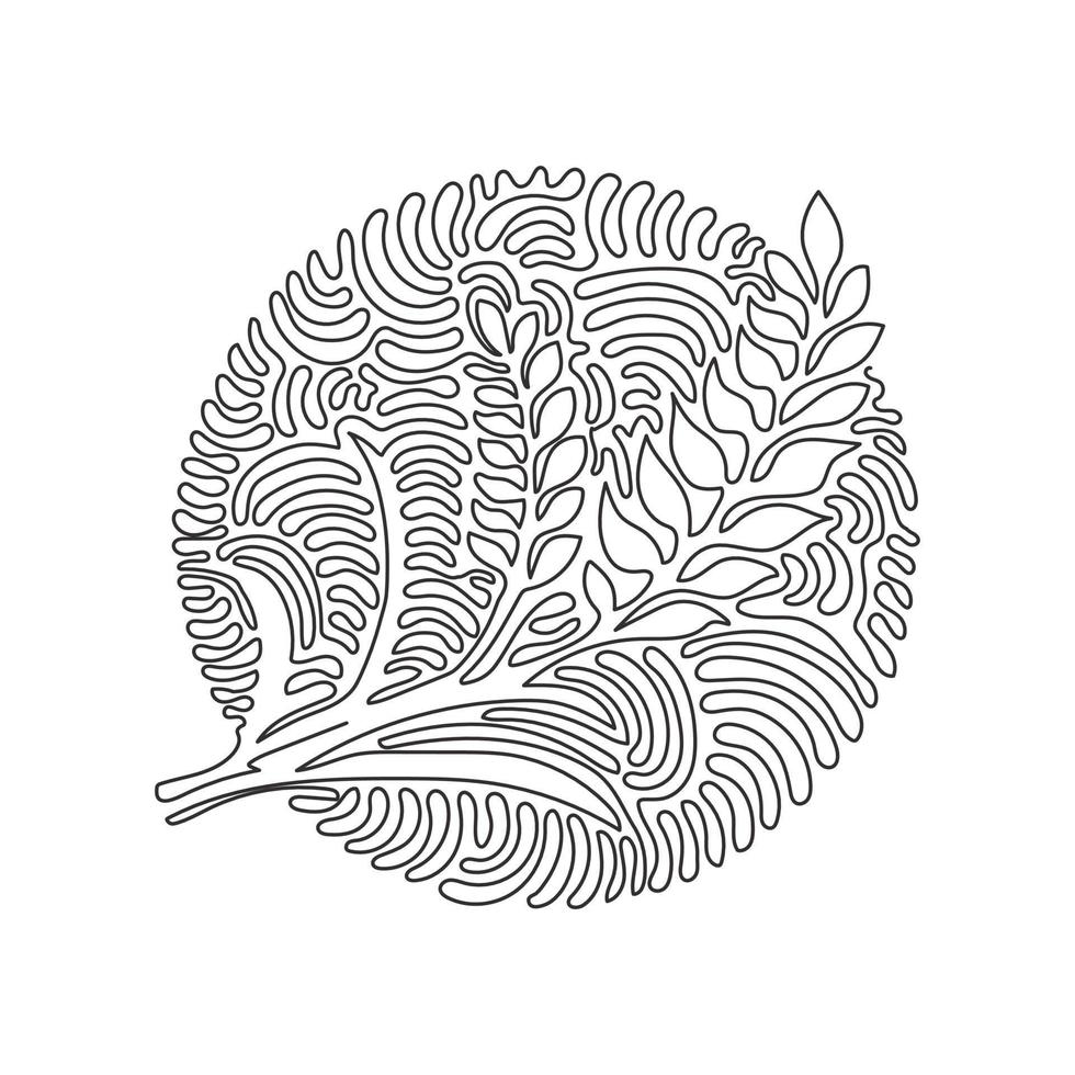 modèle de logo de symbole de blé dessinant une ligne continue. icône de la ferme agricole. signe de grain de produit naturel. style de fond de cercle de curl tourbillonnant. illustration graphique vectorielle de conception de dessin à une seule ligne vecteur