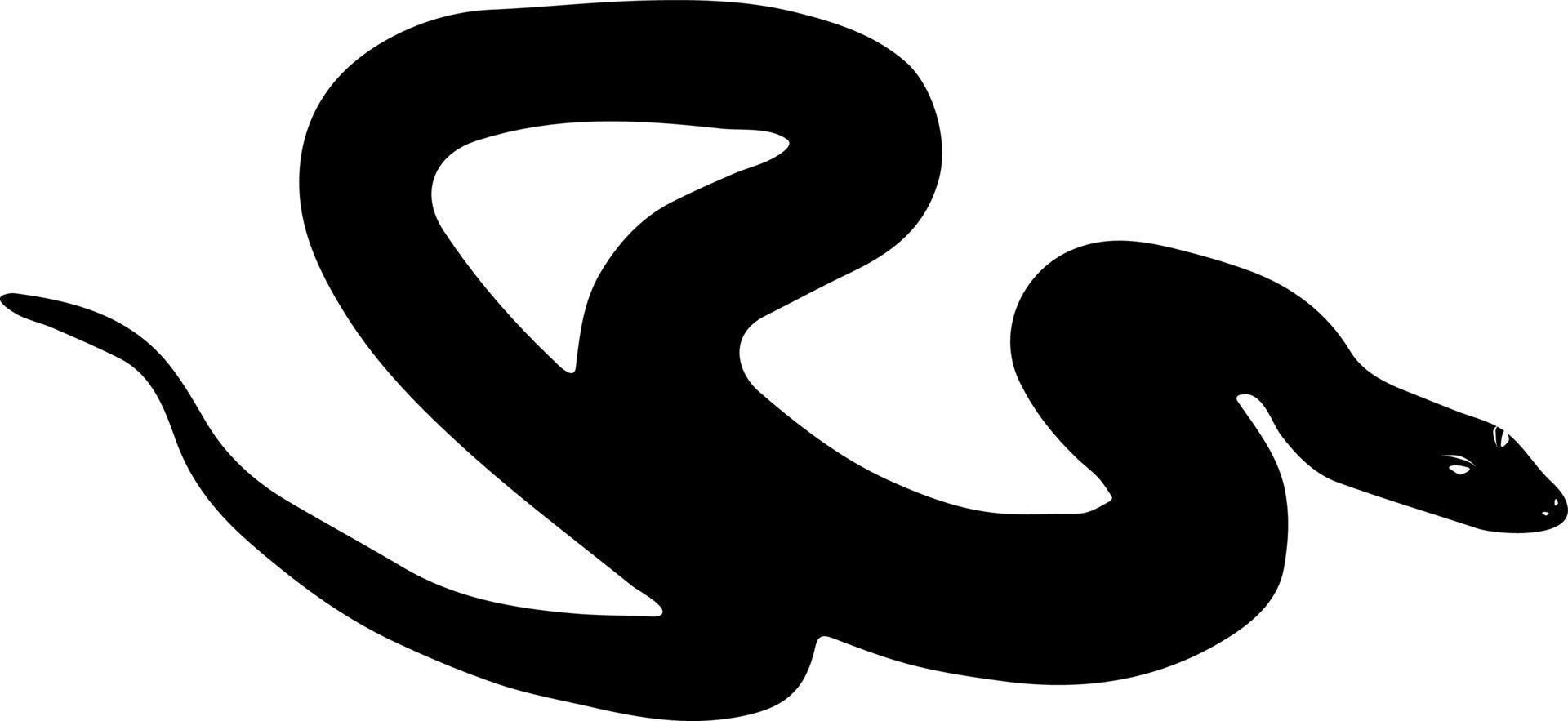 venimeux dessin animé serpent noir silhouette vecteur isolé nature sauvage eps10