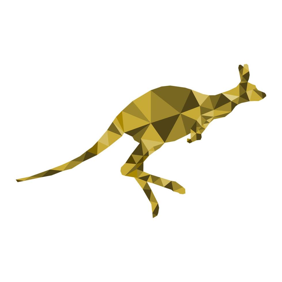 kangourou avec un design low poly sur fond blanc. vecteur