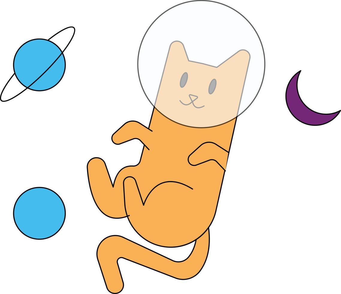 le chat est dans l'espace. vecteur