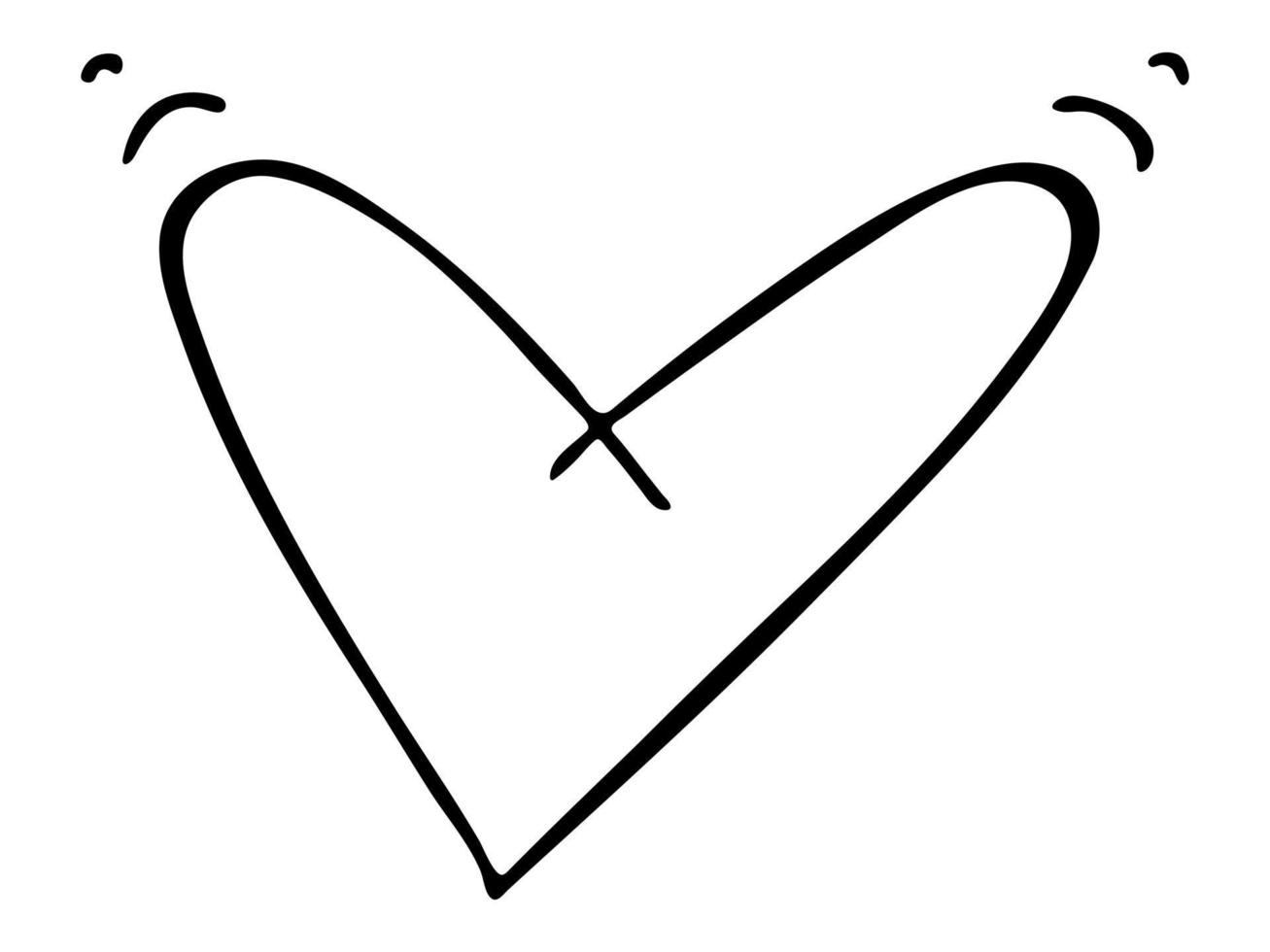 illustration de coeur simple dessiné à la main. doodle coeur mignon saint valentin. l'amour des cliparts vecteur