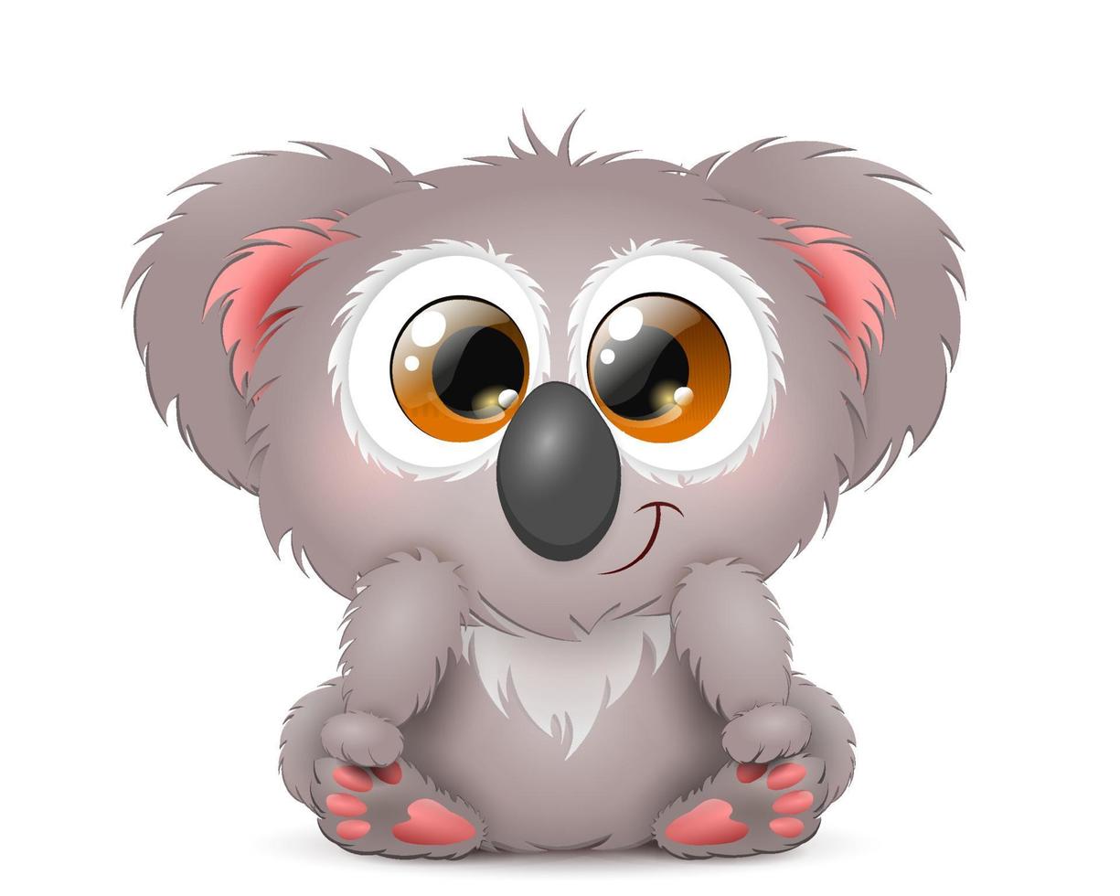koala de dessin animé mignon assis vecteur