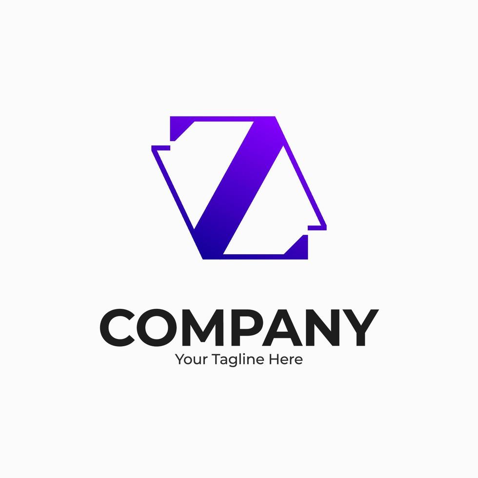 lettre z, logo lettre n, logo zn ou nz pour entreprise vecteur