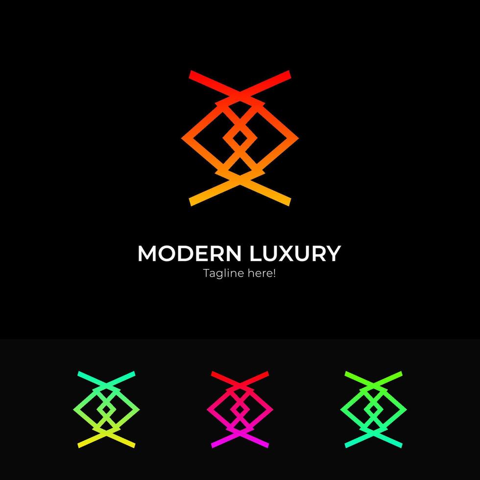 modèle de logo de luxe abstrait, luxueux moderne vecteur