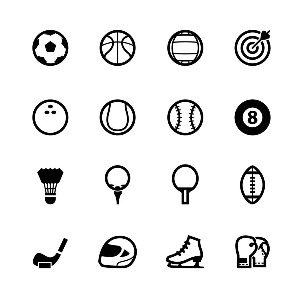 icônes de sport avec fond blanc vecteur