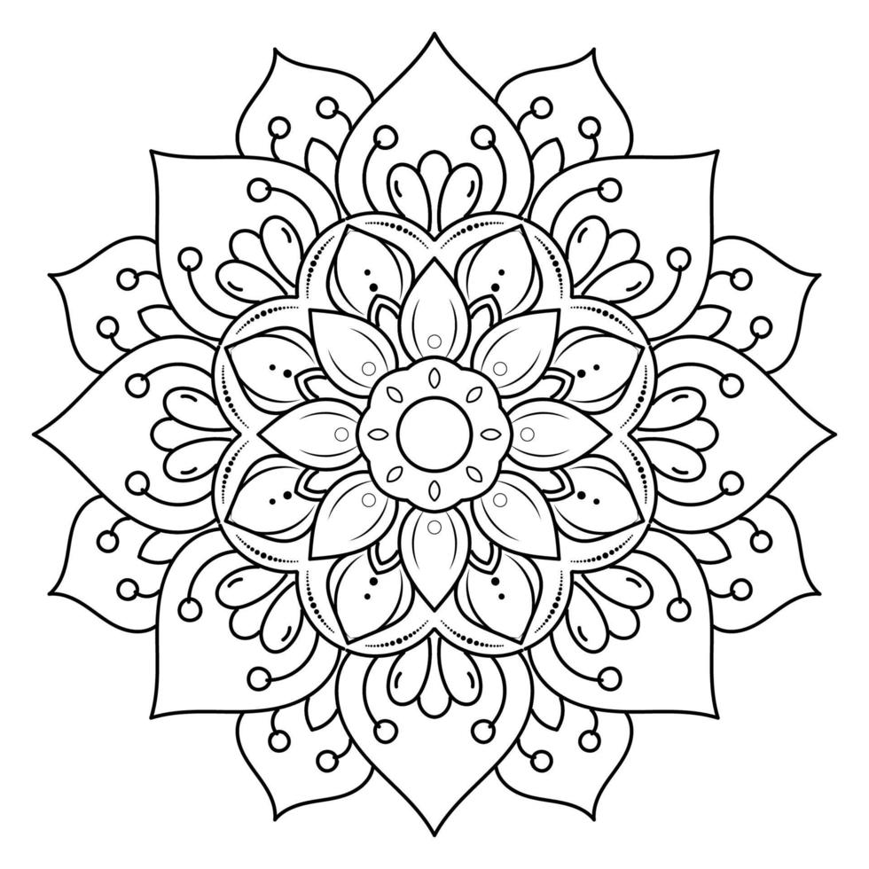 motif floral de mandala noir et blanc, éléments décoratifs vintage, fond de mandala vecteur