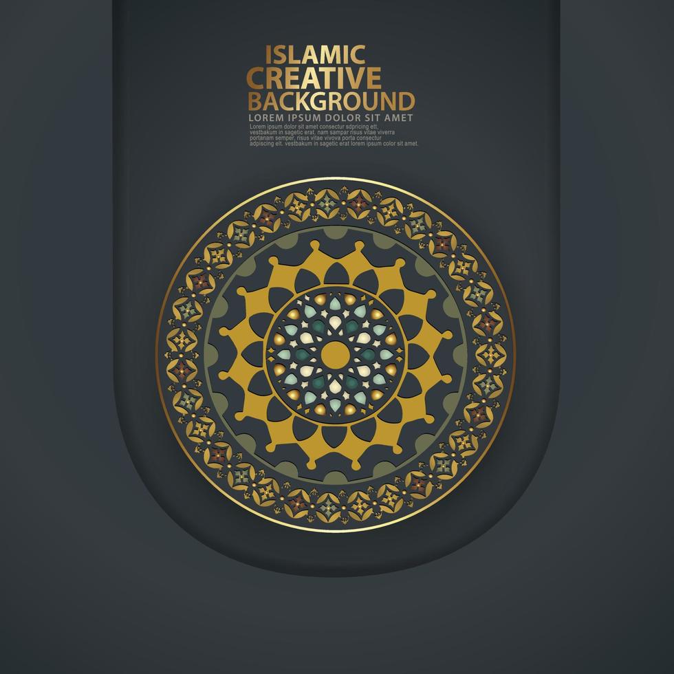 arrière-plans abstraits avec des détails colorés ornementaux islamiques réalistes de mosaïque pour le modèle de carte de voeux. vecteur
