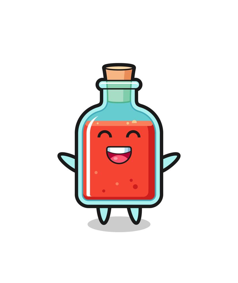 personnage de dessin animé de bouteille de poison carré bébé heureux vecteur