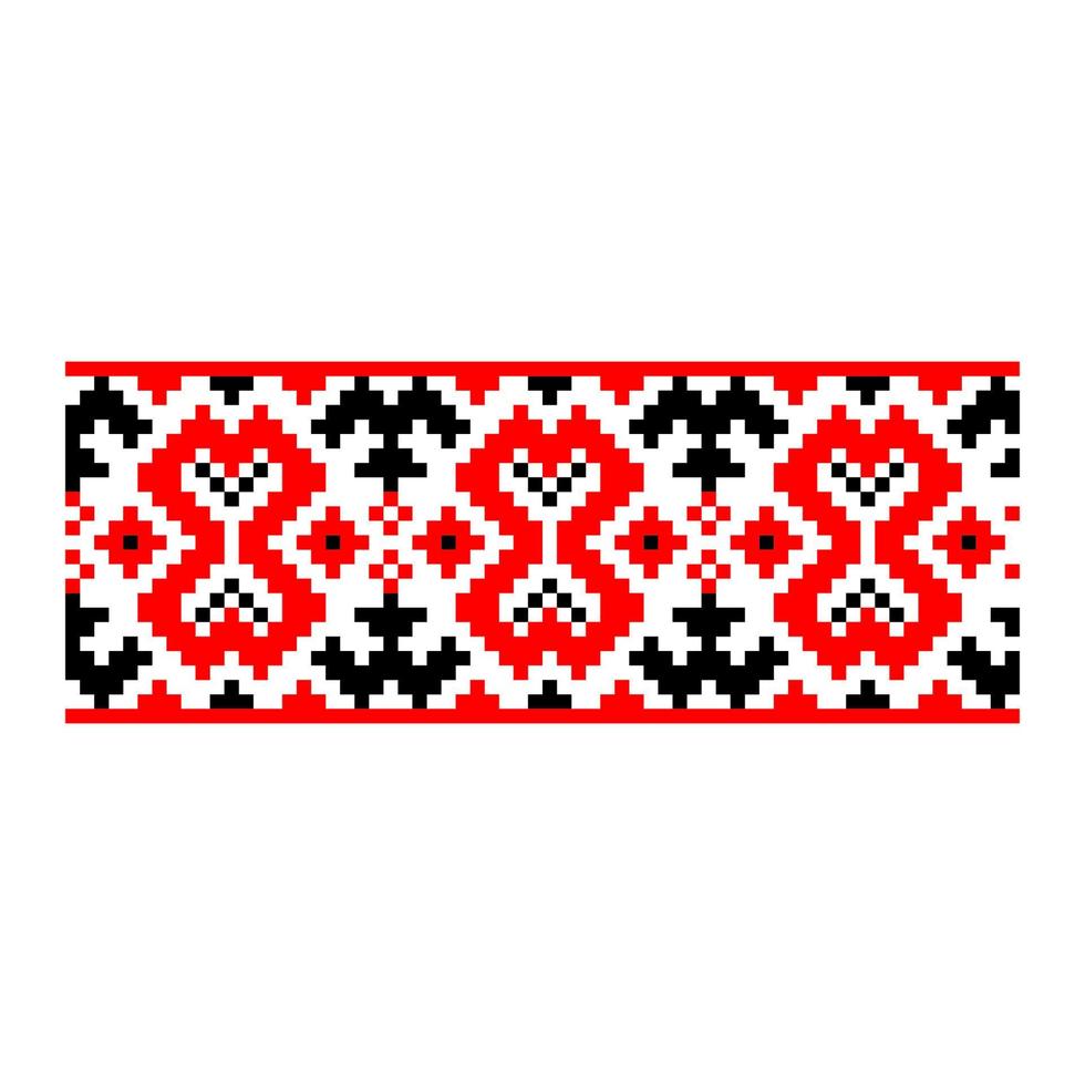 motif pixélisé vyshyvanka traditionnel ethnique ukrainien modèle sans couture ornement slave vecteur