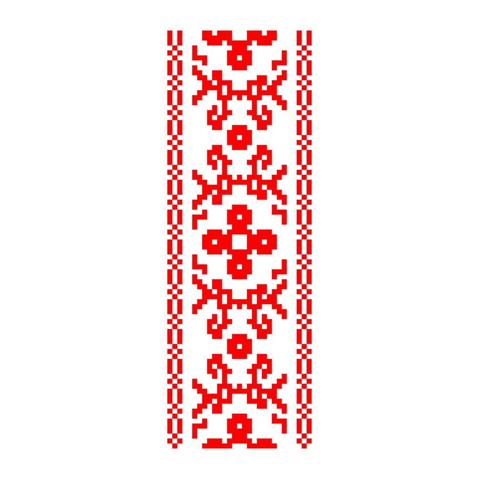 motif pixélisé vyshyvanka traditionnel ethnique ukrainien modèle sans couture ornement slave vecteur