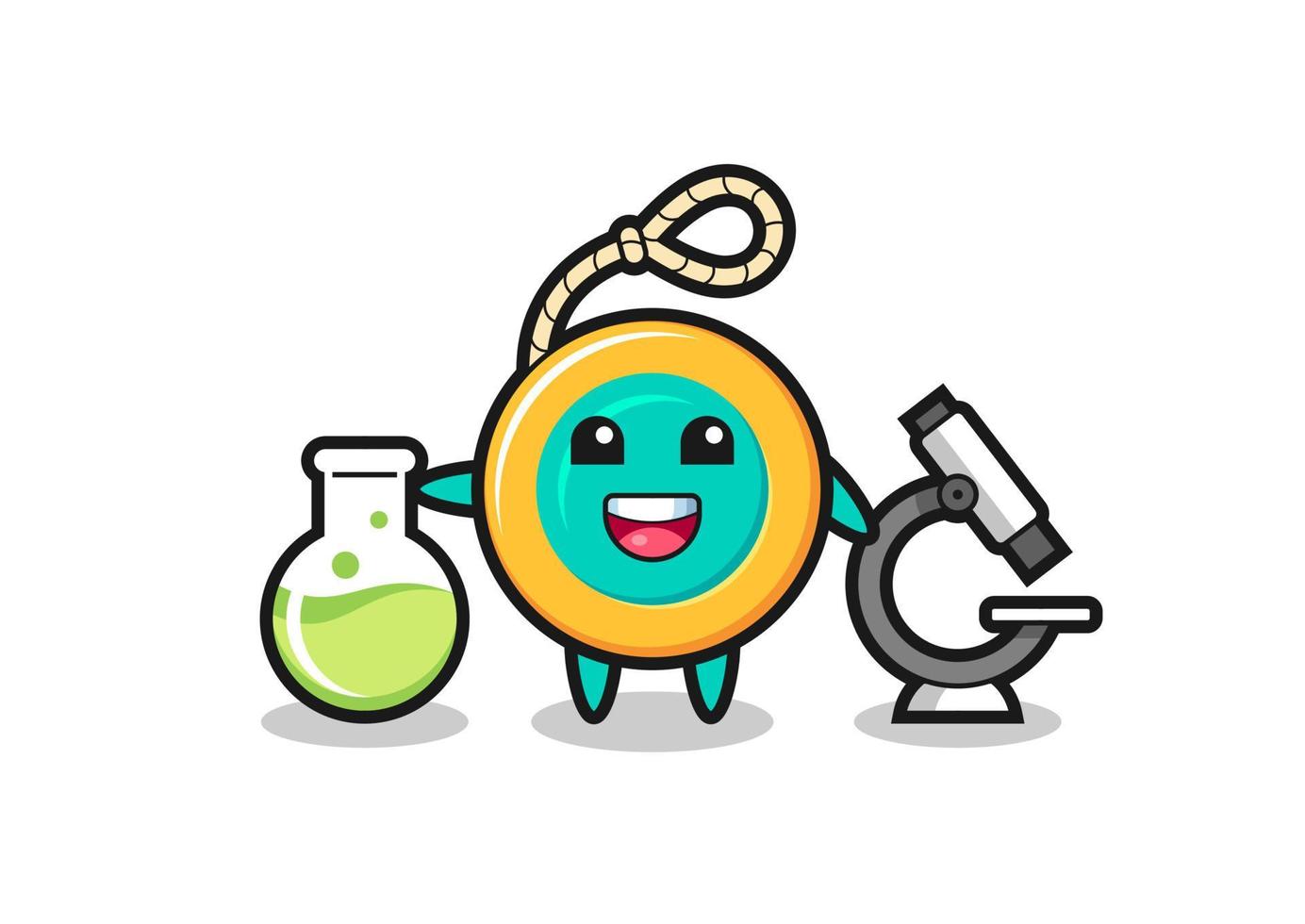 personnage mascotte de yoyo en tant que scientifique vecteur