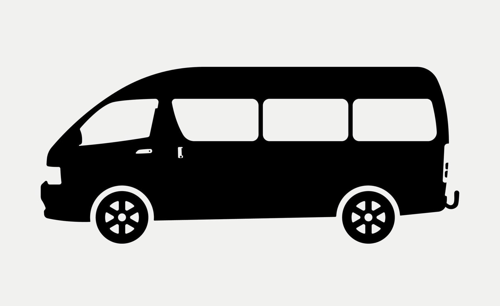 illustration de silhouette de véhicule de transport de bus minibus. vecteur