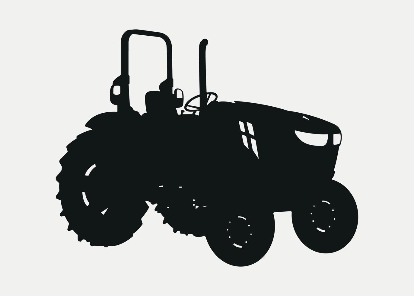 véhicule de construction de tracteur, illustration de silhouette d'équipement lourd. vecteur