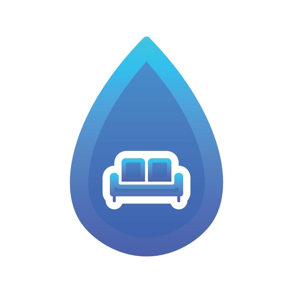 icône de modèle de conception de gradient de logo d'eau de canapé vecteur