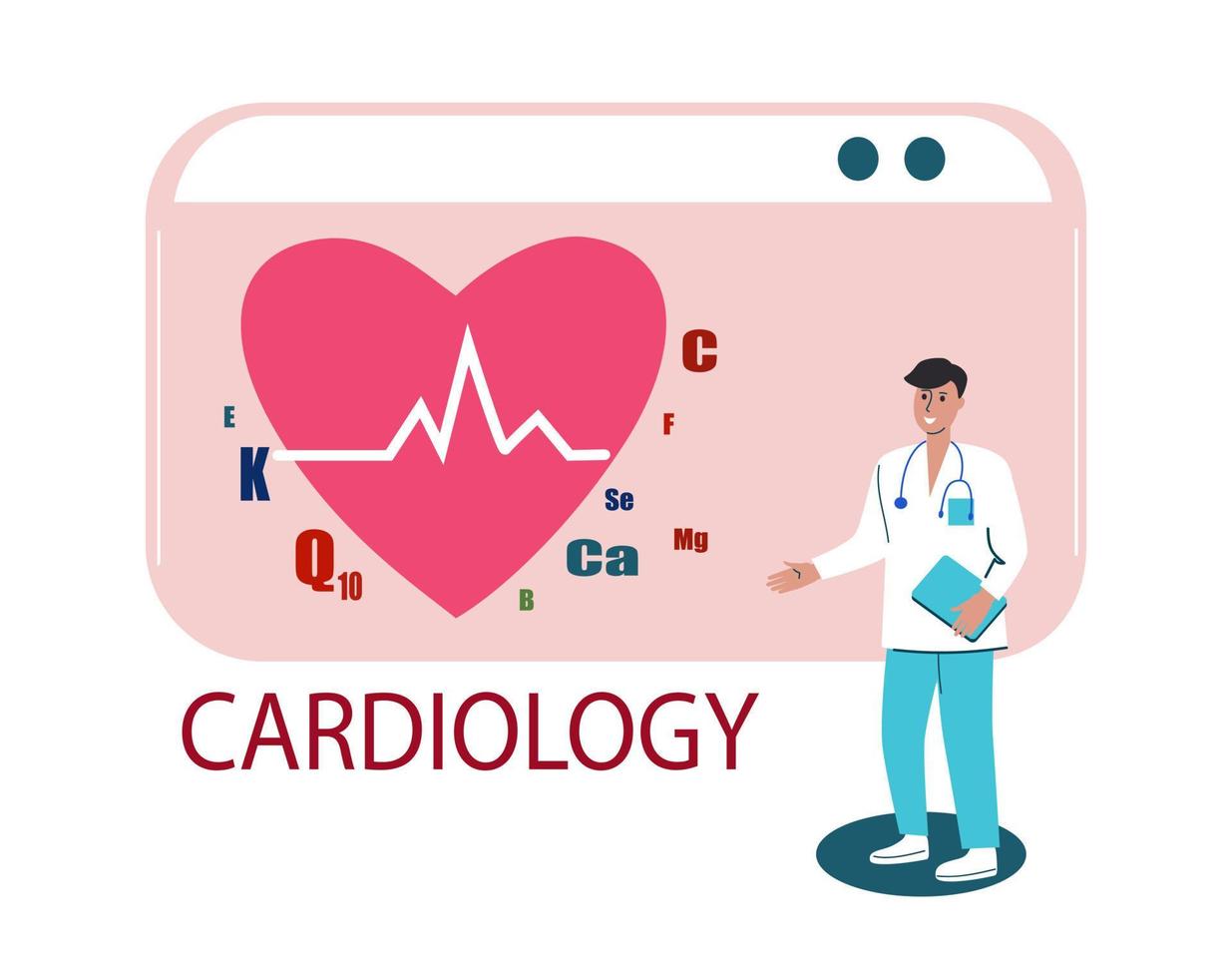 cardiologie.cardiologue. illustration vectorielle de service de soins de santé. vecteur