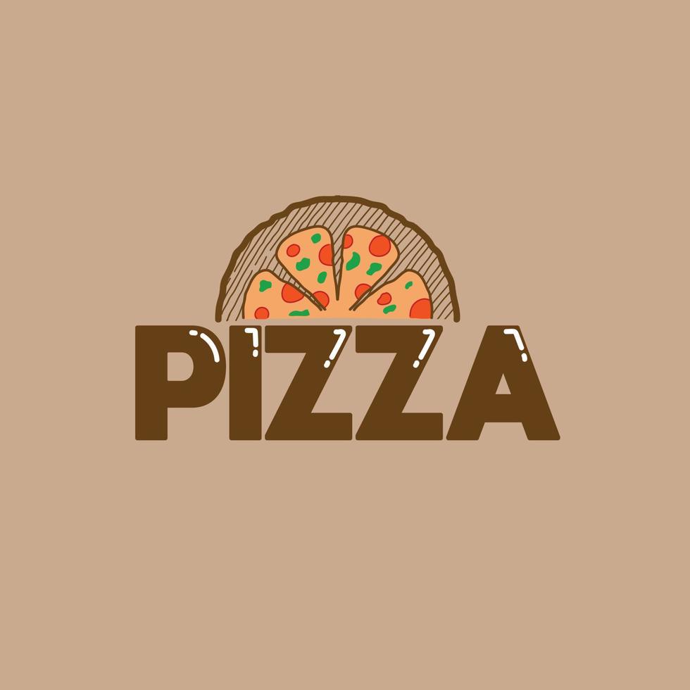 logo pizza au soleil vecteur