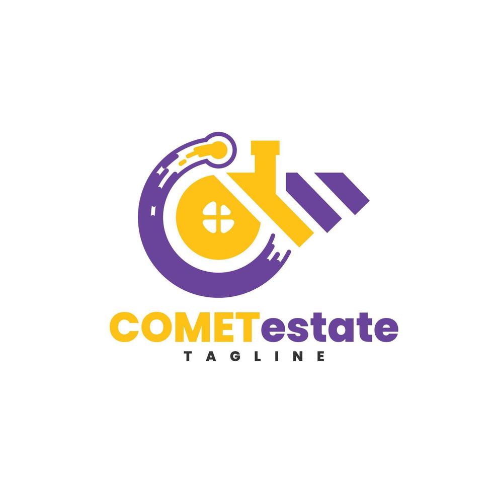 cometestate est un logo vectoriel qui peut être utilisé pour les entreprises engagées dans la construction de maisons