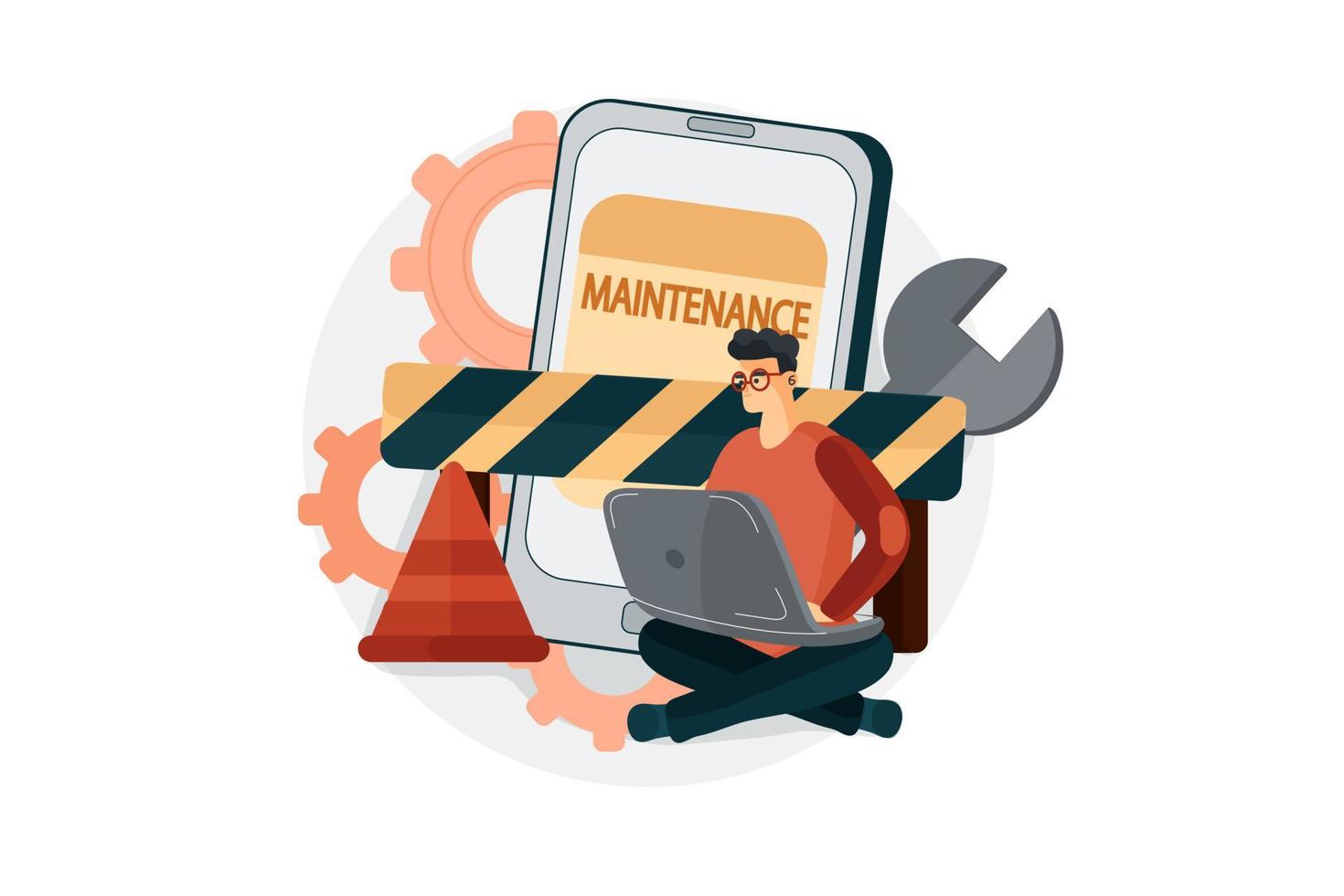 logiciel en cours de maintenance illustration vecteur