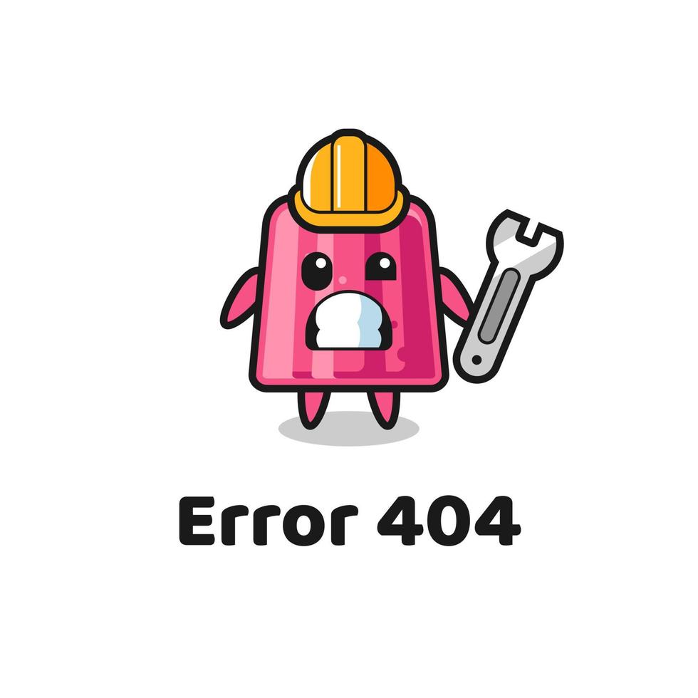 erreur 404 avec la jolie mascotte de gelée vecteur