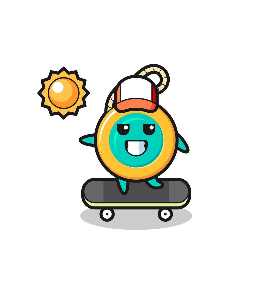 illustration de personnage yoyo monter sur une planche à roulettes vecteur