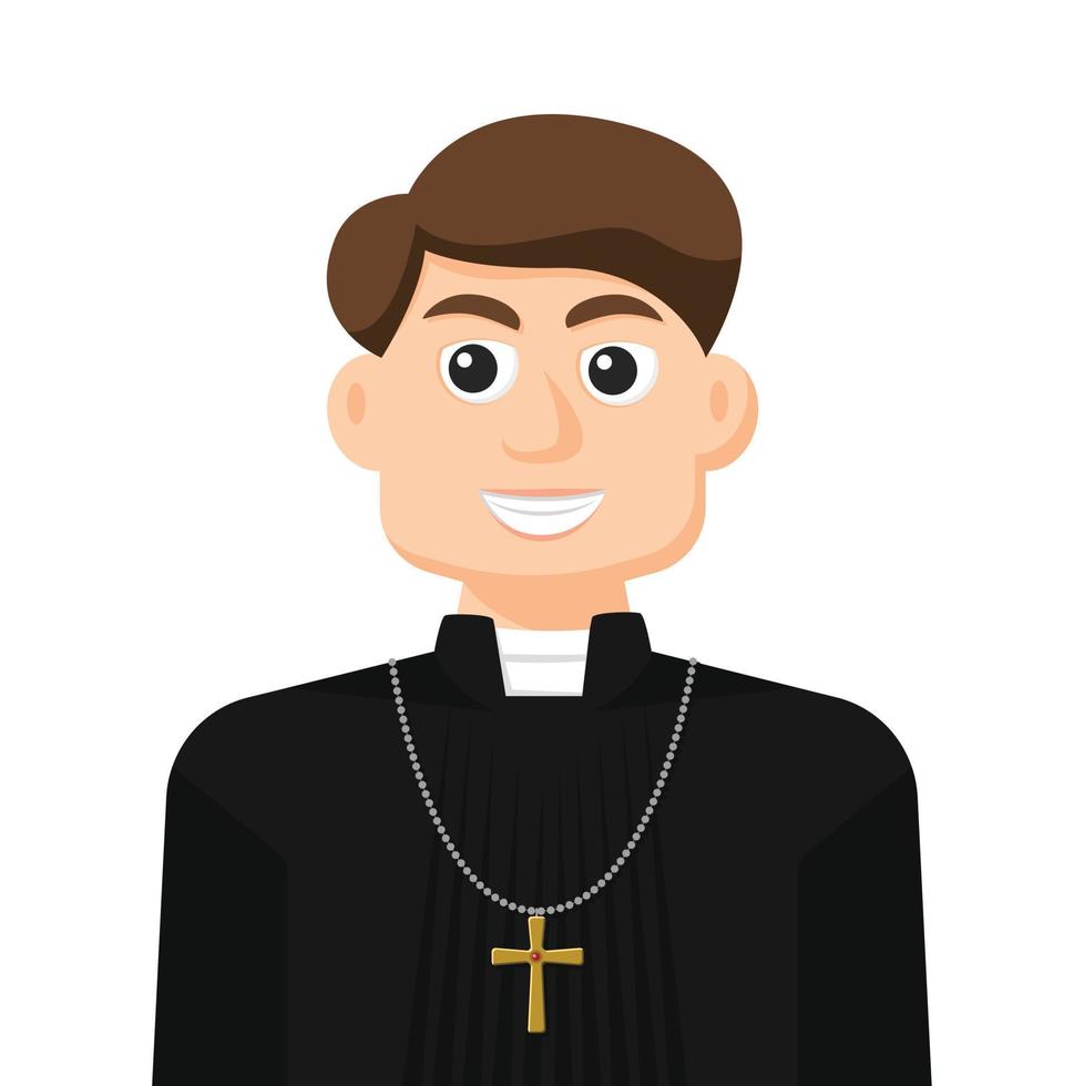pasteur en vecteur plat simple. icône ou symbole de profil personnel. religions personnes concept illustration vectorielle.