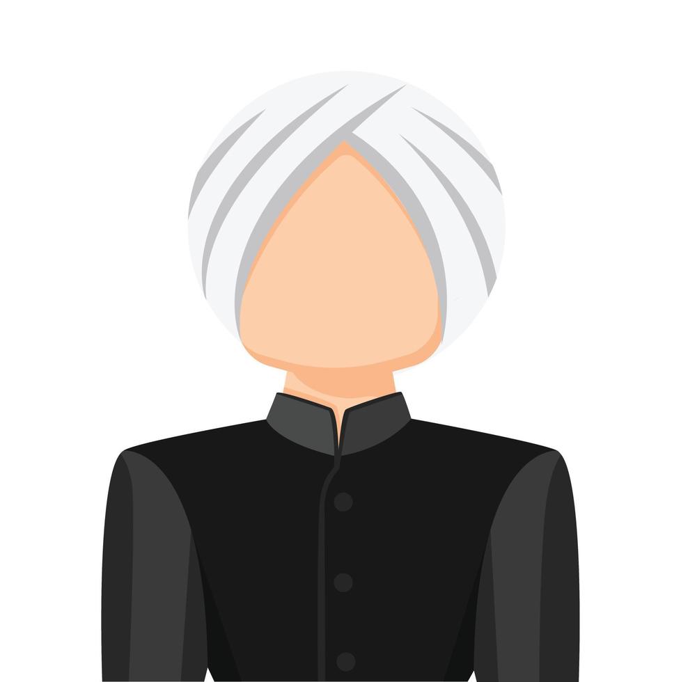 sikh en vecteur plat simple. icône ou symbole de profil personnel. religions personnes concept illustration vectorielle.