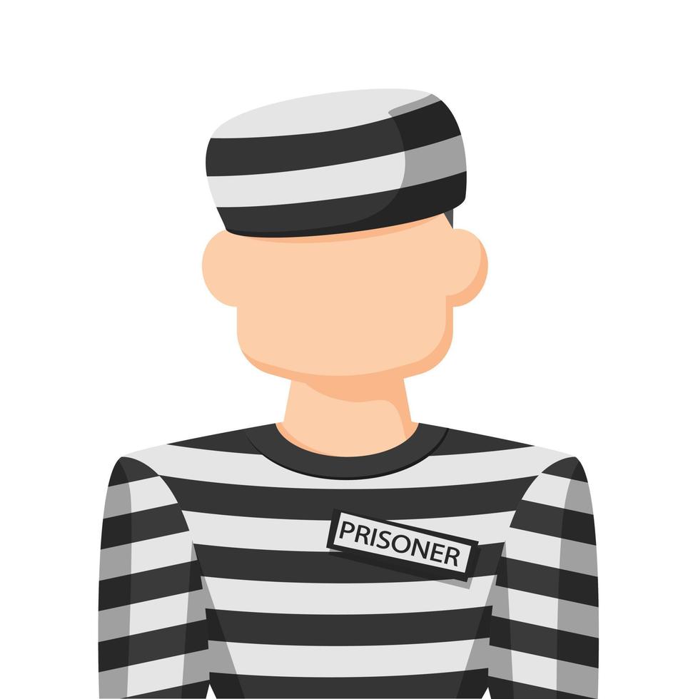 prisonnier en vecteur plat simple, icône ou symbole de profil personnel, illustration vectorielle de concept de personnes.