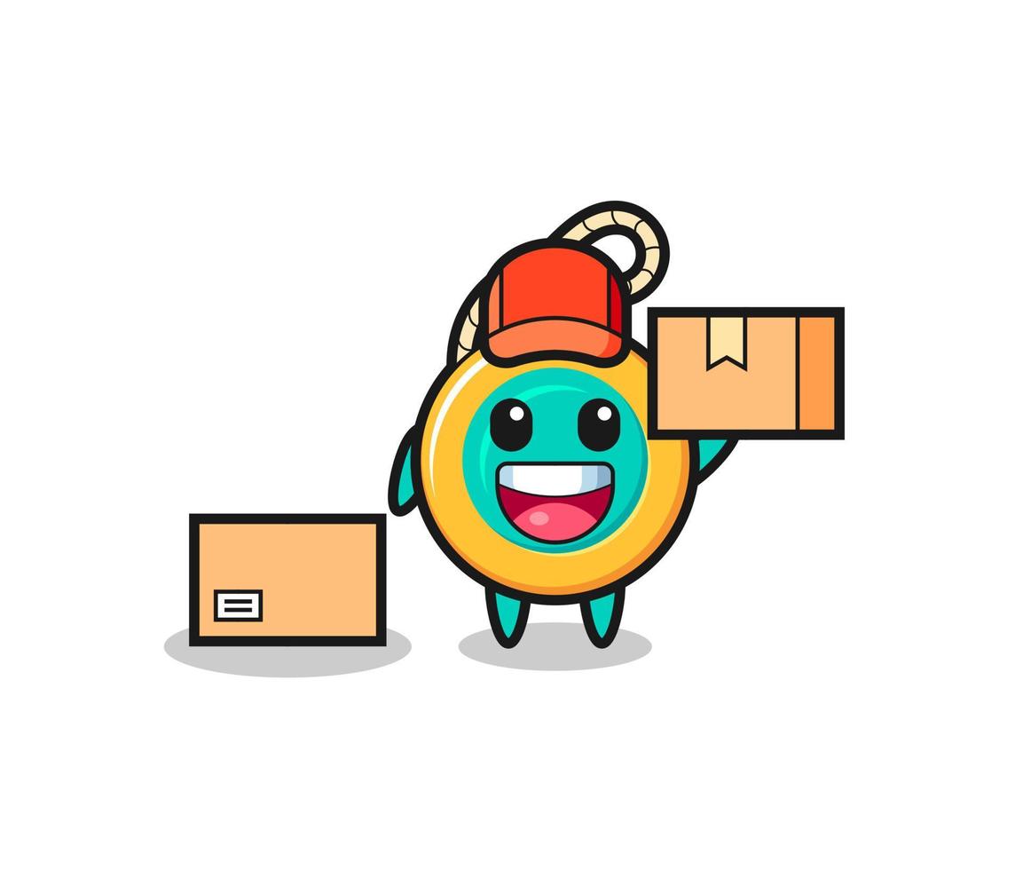 illustration de mascotte de yoyo en tant que courrier vecteur