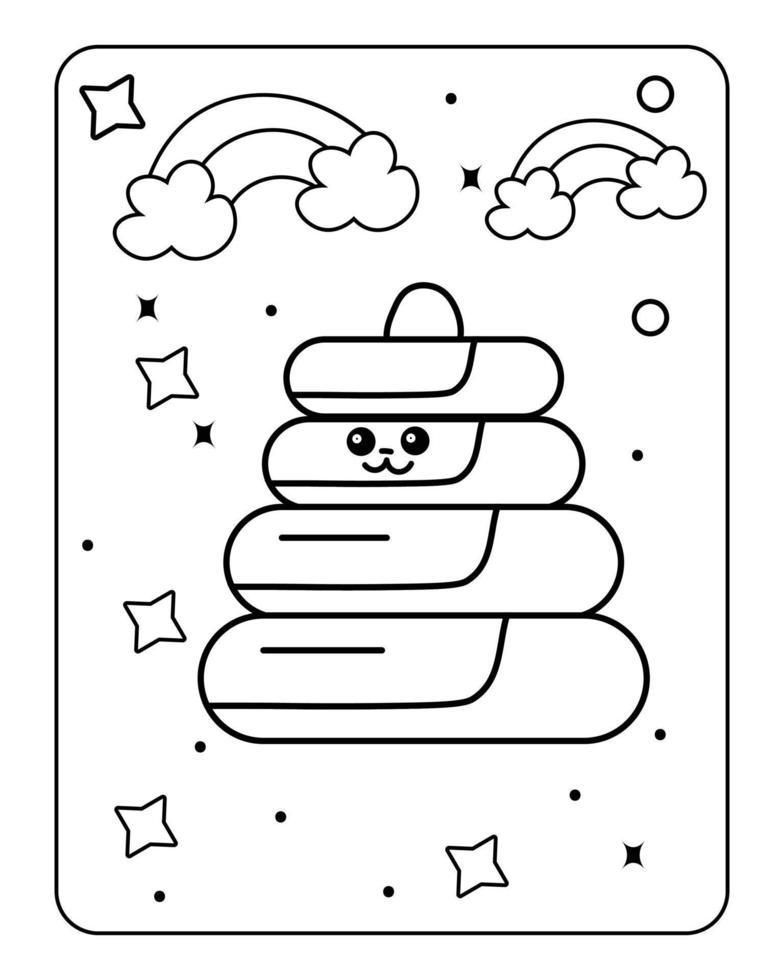 coloriage kawaii, coloriage pour enfants, coloriage kawaii pour enfants vecteur