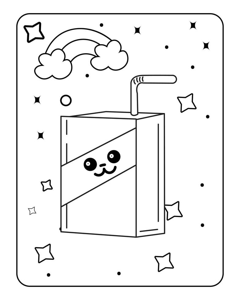 page de coloriage kawaii, conception de contour pour enfants, page de coloriage kawaii pour enfants, page de coloriage de jouet pour bébé et dessin au trait de jouet pour enfants. vecteur