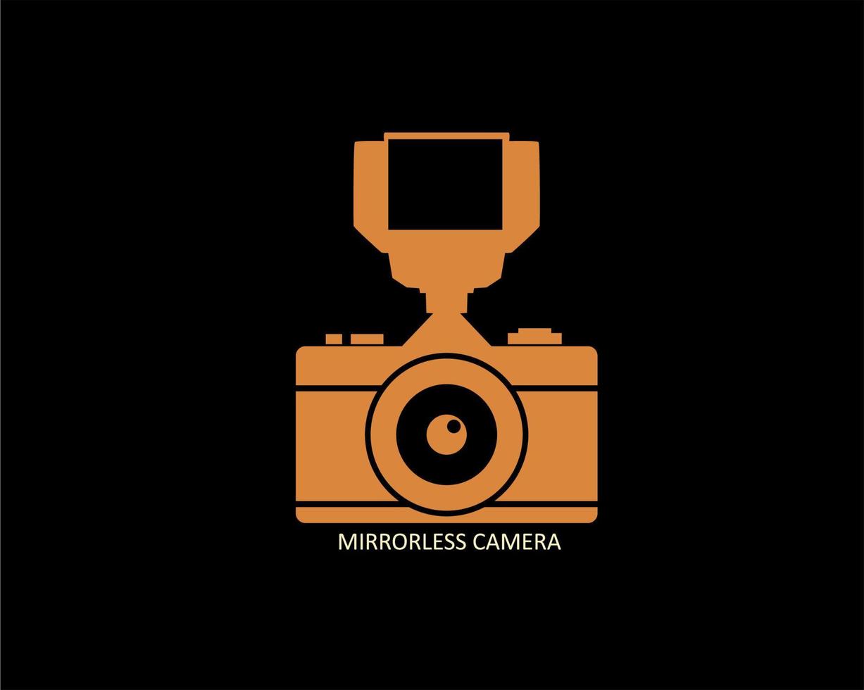 icône du logo de la caméra de photographie sans miroir vecteur