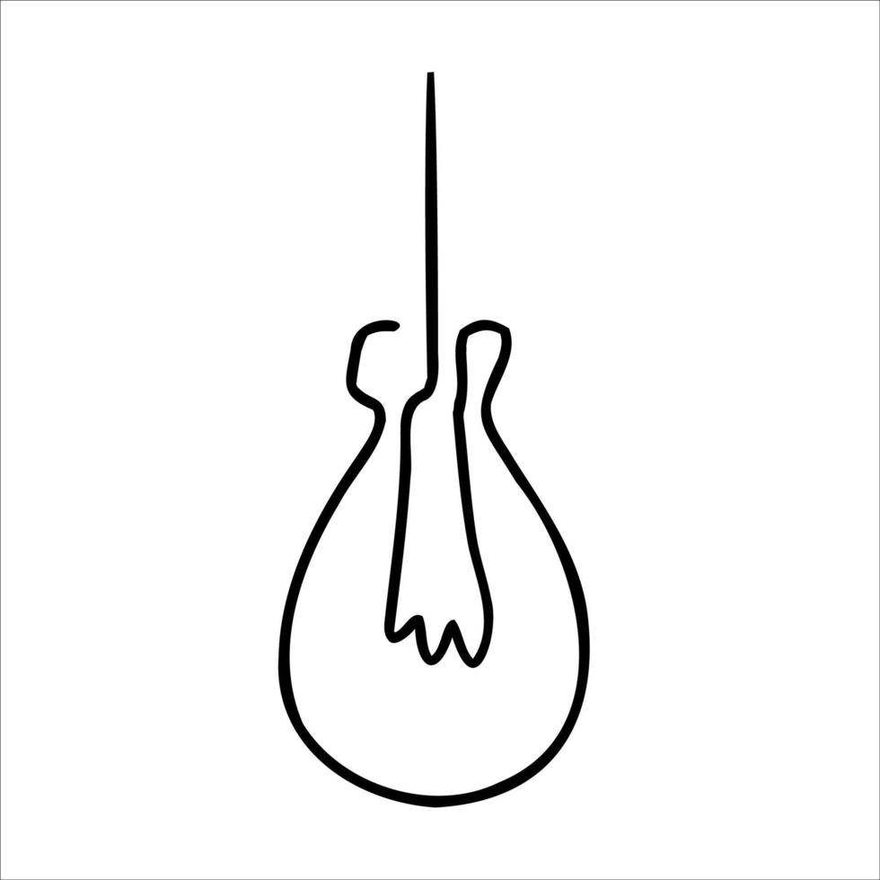 ampoule dessinée avec une seule ligne. ampoule de doodle dessinée avec une ligne noire. vecteur