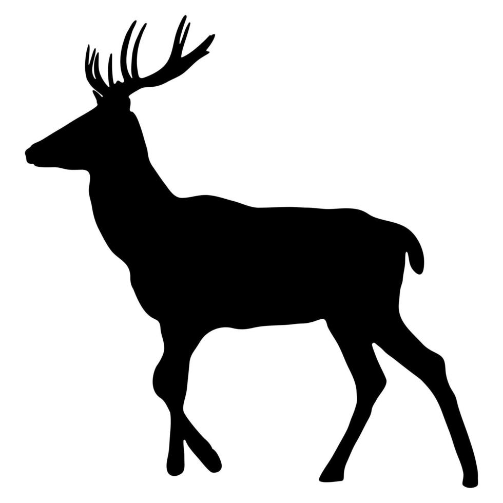 silhouette noire d'un cerf sur fond blanc. image vectorielle. vecteur