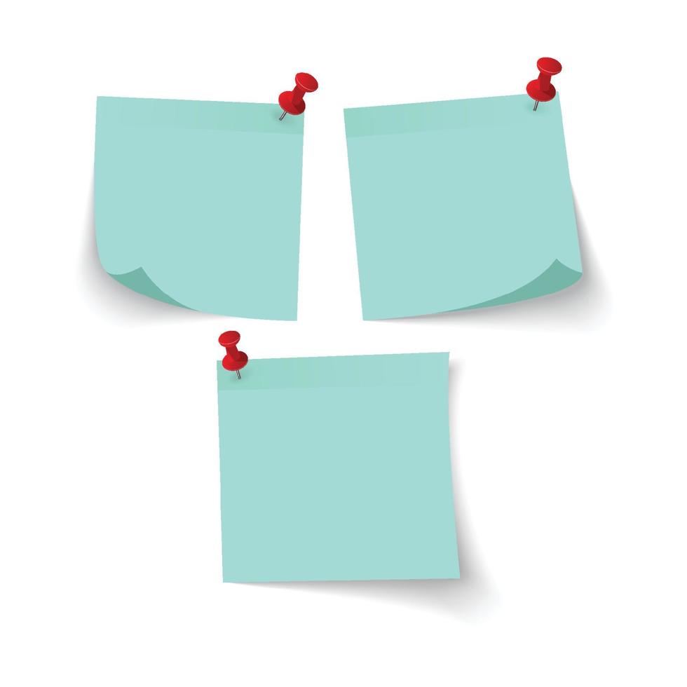 Stick note papier avec couleur bleue isoler sur fond blanc, illustration vectorielle vecteur