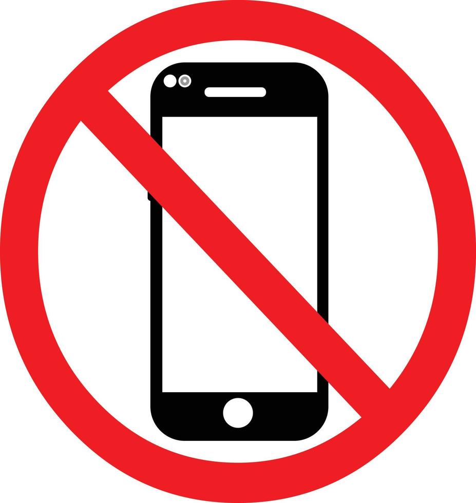 simple vecteur interdiction d'utiliser ou de transporter des téléphones portables
