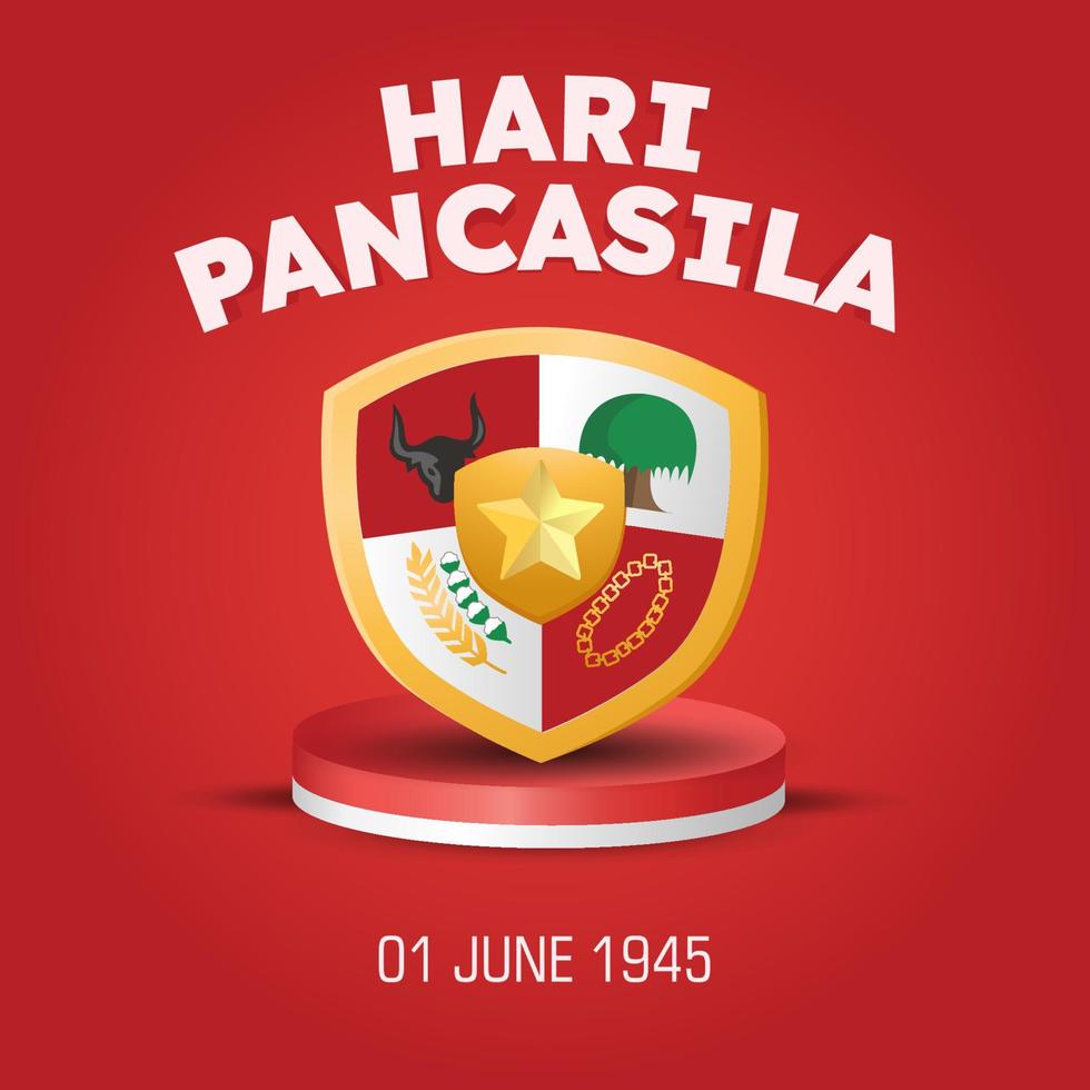 selamat hari pancasila signifie joyeux jour de pancasila le symbole de la république d'indonésie vecteur