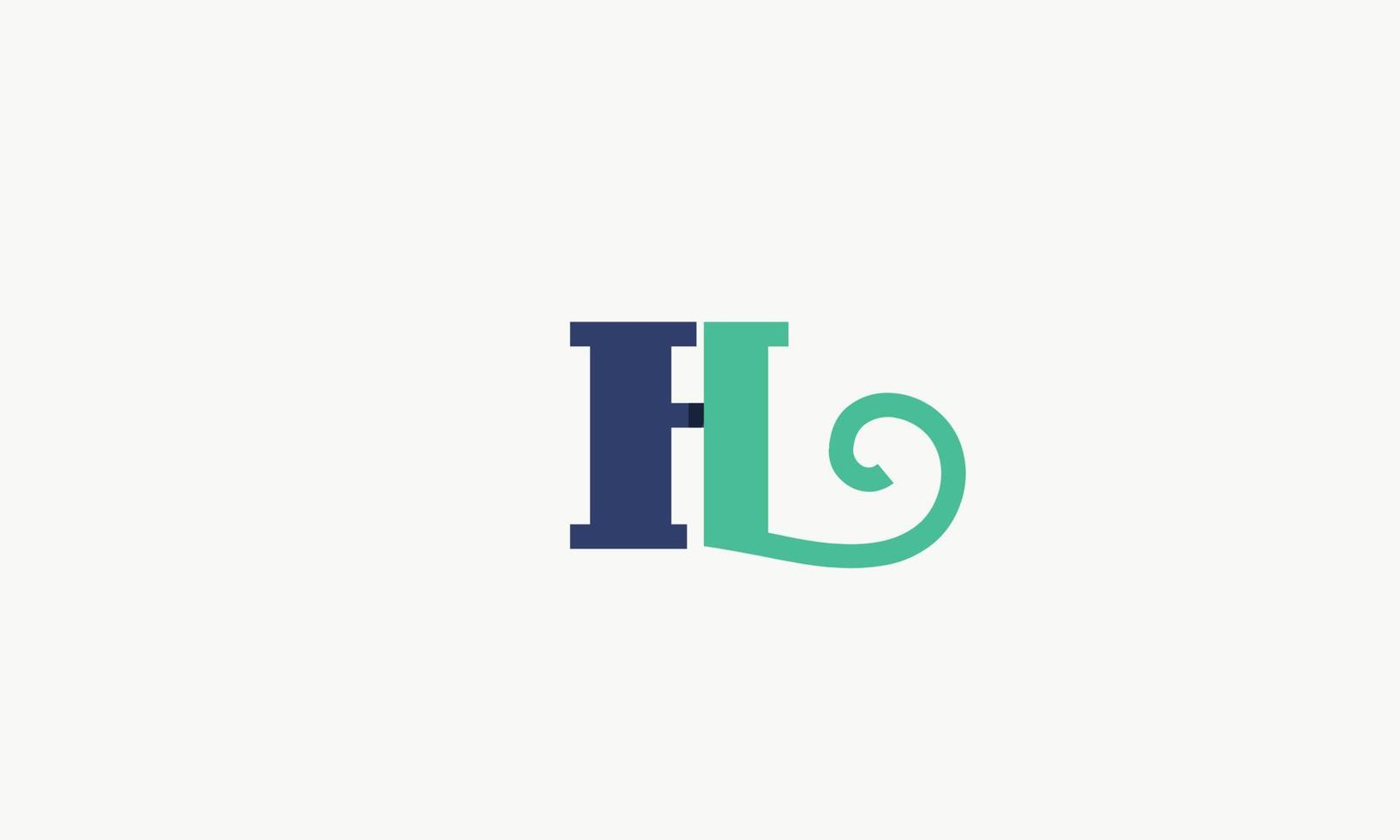 alphabet lettres initiales monogramme logo lh, hl, h et l vecteur