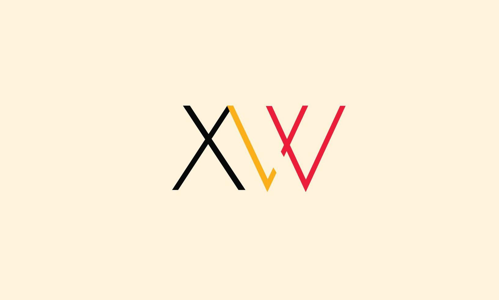 alphabet lettres initiales monogramme logo xw, wx, x et w vecteur