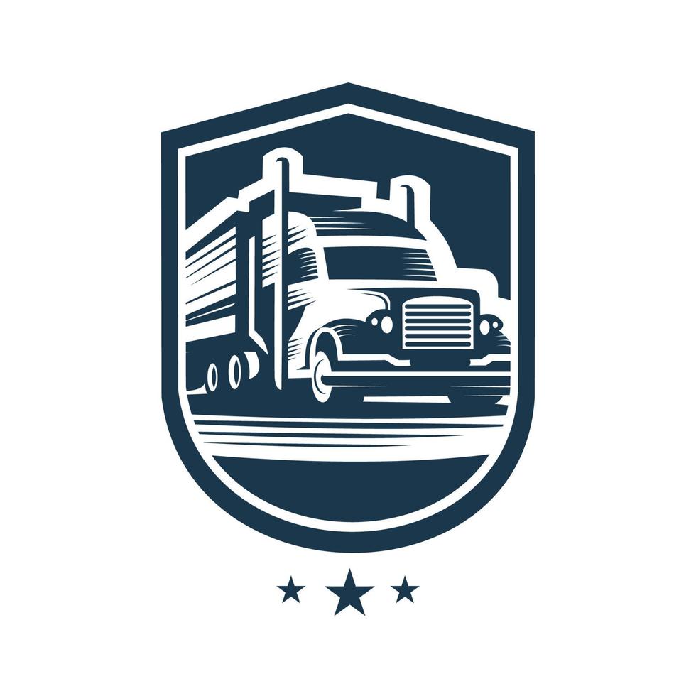 un modèle de logo de camion, fret, expédition, logistique, express vecteur