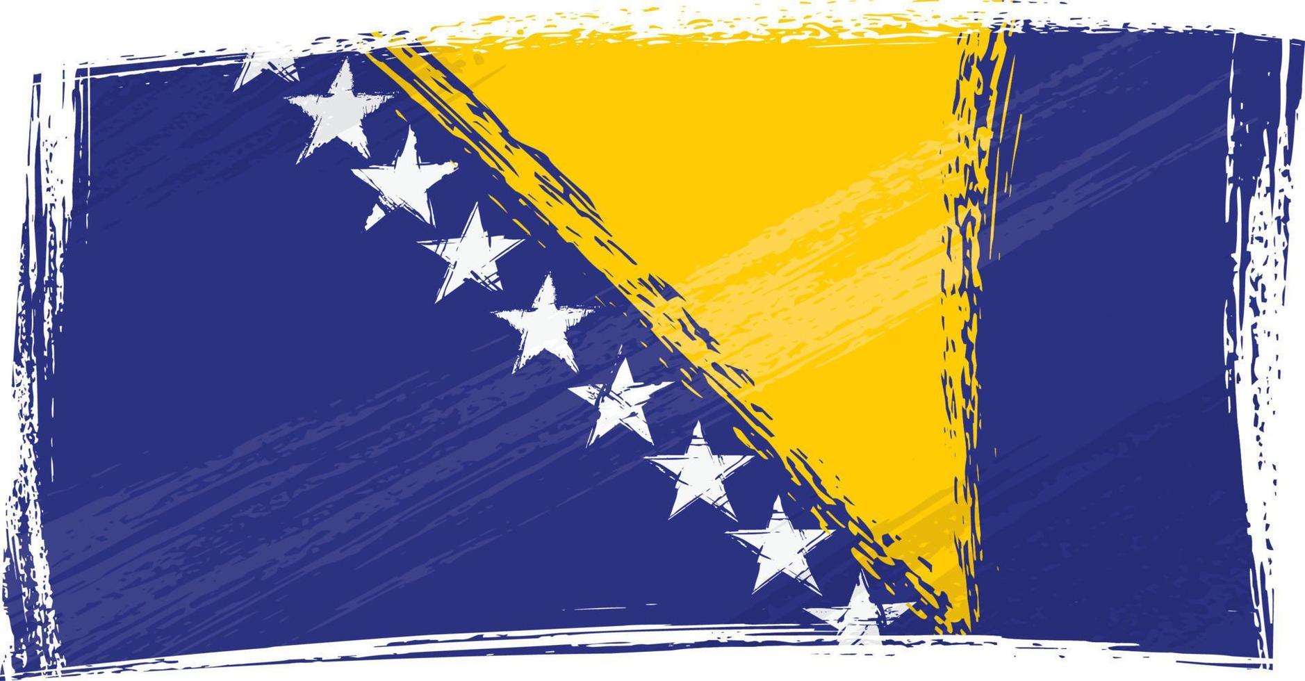 drapeau bosnie-herzégovine créé dans un style de peinture grunge vecteur