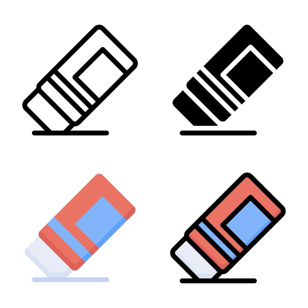 collection de styles d'icônes de gomme vecteur